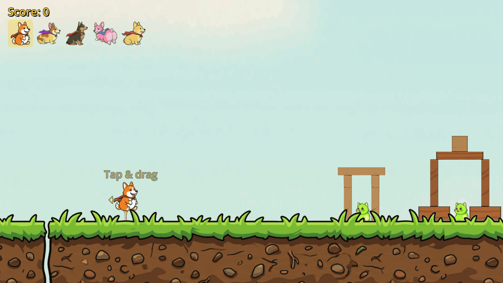 Golfing Corgis gameplay screenshot — Ready to Launch
